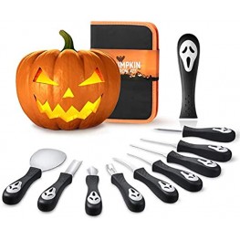 Professional Halloween Pumpkin Carving Kit Heavy Duty Stainless Steel Carving Tools Set for Halloween Decoration Sturdy Sculpting Jack-O-Lanter Knife Set
