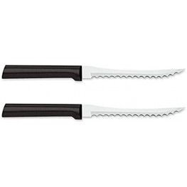 Rada MFG Tomato Slicing Knife Blade With Black Stainless Steel Resin Handles Made in the USA 8-7 8 Inches 2 Pack