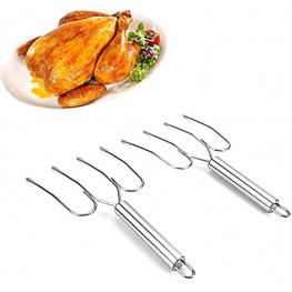 Thanksgiving Turkey Lifter Serving Set Stainless Steel Roaster Poultry Forks,Set of 2