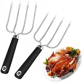 Turkey Lifter Forks Set of 2 Stainless Steel Turkey Lifters with Non-Slip Handle Turkey and Poultry Lifters Turkey Claws Carving Fork