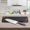 WALLOP Santoku Knife Pro 7 inch Asian Knife Japanese Chef Knife Hollow Edge German HC Stainless Steel with Full Tang Pakkawood Handle Jane Series with Gift Box