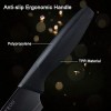 AVEYRON Black Titanium Knife Set with Knife Sheaths,12Pieces6 Knives,6 Sheaths Stainless Steel,Anti-slip Ergonomic Handle,Ultra-sharp Blade,Non-stick,Scratch Resistant,Rust Proof