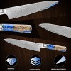 Chef Knife FOSSIBOT Damascus Knife 8 Inch Japanese knife High Carbon VG10 Steel Core Hammered Damascus Blade Kitchen Knife Blue Resin Handle Gift Boxed