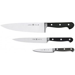 HENCKELS Classic 3-pc Kitchen Knife Set Chef Knife Utility Knife Paring Knife Stainless Steel Black