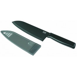 Kuhn Rikon Colori Chef's Knife with Safety Sheath 6 Inch Black