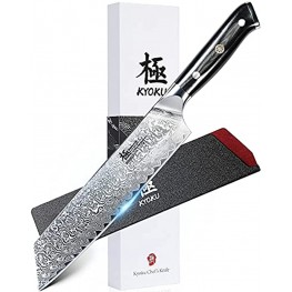 KYOKU Kiritsuke Chef Knife 8.5" Shogun Series Japanese VG10 Steel Core Forged Damascus Blade with Sheath & Case