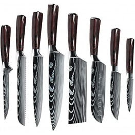 MDHAND Professional Kitchen Chef Knife Set High-Carbon Stainless Steel Chef Knife Set with Cover 8 Piece Knifes set