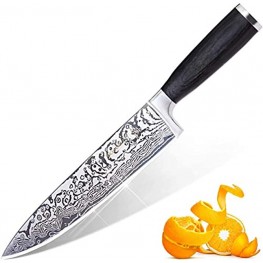 MICHELANGELO Super Sharp Professional Chef's Knife with Etched Damascus Pattern High Carbon Stainless Steel Japanese Knife Chef Knife for Kitchen 03