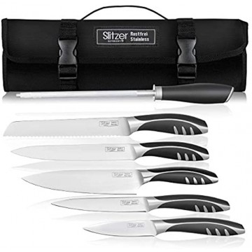 Slitzer Germany 7-Piece Chef's Knife Set Ergonomically Designed Professional Grade Chef Knives Great addition to any kitchen