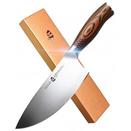 TUO Herb Rocking&Salad Knife- Vegetable Cleaver High Carbon German Stainless Steel Kitchen Knife Pakkawood Handle Veggie Chopper Luxurious Gift Box Included 7 inch Fiery Phoenix Series