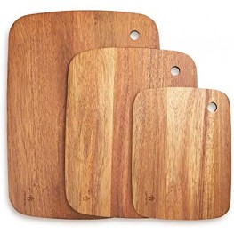Acacia Wood Cutting Board Set of 3 Wooden Chopping Board BPA free for Kitchen Meat Fruit Vegetables Cheese Pizza