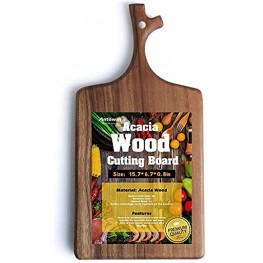 ANTOWIN Wooden Cutting Board with Handle,Acacia Wooden Kitchen Chopping Boards for Meat Cheese Bread 16 x 8 Inch