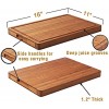 Bamboo Wood Cutting Board for Kitchen Cheese Chopping Board Butcher Block 1.2 Thick with Hidden Side Handles and Juice Grooves