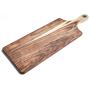 BILL.F Wood Cutting Board Rectangular Wooden Chopping Board Acacia Cheese Boards Serving Board Wood Charcuterie Board with Handle 18.5 x 6.7 Inches