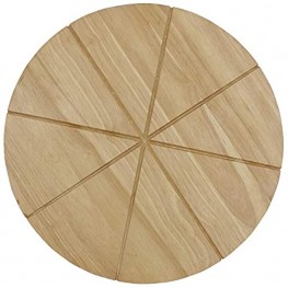 Checkered Chef Round Wood Cutting Boards 13.5 Inch Reversible Pizza Board w  8 Slice Grooves Cheese Board