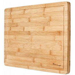 Heim Concept Organic Bamboo Cutting Boards for Kitchen Extra Large Chopping Board with Juicy Groove Perfect for Meat Vegetables Fruits Cheese 18x12x3 4