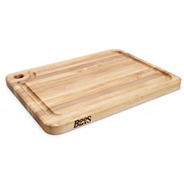 John Boos Block MPL2015125-FH-GRV Prestige Maple Wood Edge Grain Reversible Cutting Board with Juice Groove 20 Inches x 15 Inches x 1.25 Inches