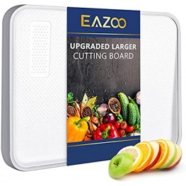 Large Plastic Cutting Board for Kitchen 16.2" Heavy Duty Non-Slip Chopping Board with Deep Juice Groove & Handle for Meat Vegetable Fruit 1" Thick Serving Board Tray Dishwasher Safe BPA Free