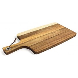 N A HomePro Premium Acacia Wood Cutting Board with Handle Wood Serving Board Cheese Board Pizza Peel Paddle Charcuterie Board Best Chopping Board for Vegetables Meat Cheese 16.5 x 7.8 inches