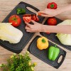 Plastic Cutting Board for Kitchen,Haomacro Cutting Board BPA Free Plastic Juice Grooves Dishwasher Safe Set of 3 Chopping Boards Easy Grip Handle Easy To Clean Black