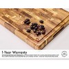 Sonder Los Angeles Large Thick End Grain Teak Wood Cutting Board with Non-Slip Feet Juice Groove Sorting Compartments 17x13x1.5 in Gift Box Included