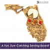 Totally Bamboo Destination Florida State Shaped Serving and Cutting Board Includes Hang Tie for Wall Display