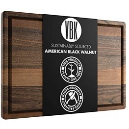 Virginia Boys Kitchens Made in USA Extra Large Walnut Wood Cutting Board Brisket and Turkey Carving Board Reversible with Juice Groove Walnut 18x24