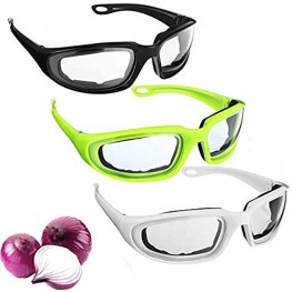 3 Pcs Onion Goggles Tear Free Onion Glasses with 3 Pairs of Earplugs Kitchen Gadget for Chopping Onion Cooking Grilling Tearless Dust Proof Eye Protector for BBQ Women Men Cleaning