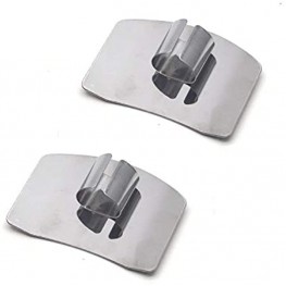 Antrader 2-Pack Stainless Steel Finger Protector Safe Hand Guard Kitchen Slicing and chopping Tool 2.6 x 1.8
