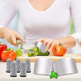 Finger Guard For Cutting Kitchen Tool Finger Guard Stainless Steel Finger Protector Avoid Hurting When Slicing and Dicing Kitchen Safe Chop Cut Tool（7PC）
