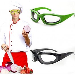 LOANPE 2 Pieces White Onion Goggles Black Green No-Tears Kitchen Onion Glasses Eye Protector with Inside Sponge for Chopper Onion Tearless BBQ Dust-proof for Men Women Chef Cleaning Kitchen