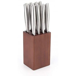 5.5“Steak Knife Block with 8 Slots Eco-friendly Wooden Knife Storage Block Wooden Knife Holder Space Saver-Compact Design Knives Organizer -by KITCHENDAO