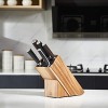 Befano Universal Knife Block without Knives Slot-less Wooden Knife Stand Organizer Holder Acacia Wood Kitchen Knife Storage Easy to Clean Knife for Small Steak Knives