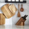 Befano Universal Knife Block without Knives Slot-less Wooden Knife Stand Organizer Holder Acacia Wood Kitchen Knife Storage Easy to Clean Knife for Small Steak Knives