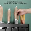 HST Kitchen Knife Holder for Wall Stainless Steel Knife Blocker without knives，15.78 Inches Kitchen Knife Storage Organizer Black