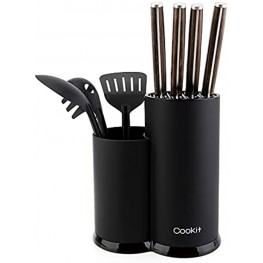 Knife Block Cookit kitchen Universal Knife Holder without Knives Detachable Knife Storage with Scissors Slot Space Saver Multi-function Knife Utensil Organizer