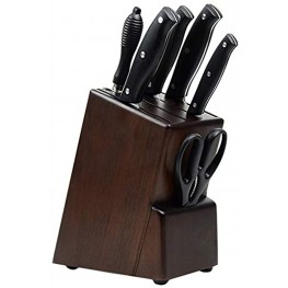 Knife Block Universal Knife Holder Wood Knife Stand without Knives Household Multi-function Knife Organizer for Kitchen Counter 7 Slot …