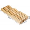 Knife Drawer Organizer Insert,Solid Wood Universal Knife Block Without Knives,Kitchen Knife Holder for Drawer Counter,Premium Under Cabinet Knife Storage Organization RedCall