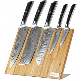 Magnetic Knife Block without Knives Bamboo Magnetic Knife Holder for Knife Storage Large Magnet Kitchen Knife Holder- Sunnecko