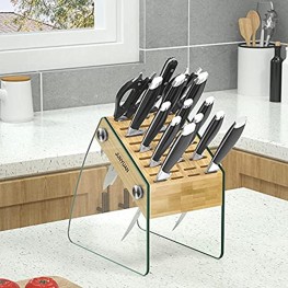 Universal Knife Block Without knives 28 Slot Kitchen Knife Holder Organizer Stand Durable Bamboo Knife Dock Rack for Kitchen Cutlery Storage Accessories kinfe block 28Slot