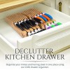 W Selections Bamboo Knife Drawer Organizer Insert Kitchen Storage Holder for [18~26 Knives & 1~2 Honing Steel] Organization Saves Countertop Space & Made of Premium Quality Moso Bamboo