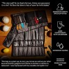 Chef Knife Bag Knife Roll Bag | 9 Slots for Knives Cleaver & Kitchen Utensils | 2 Large Zip Pockets | Padded Shoulder Sling Strap | Best Gift for Professional Chefs & Culinary Students Grey