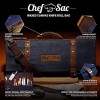 Chef Knife Bag Waxed Canvas Knife Roll Bag | 22 Pockets for Knives & Kitchen Tools | Special Slot for Cleaver | Water-Resistant Material | Knife Organizer for Chefs & Culinary Students Blue
