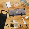 Chef Knife Roll Bag | 8+ Slots for Knives & Kitchen Tools | Water Resistant Knife Bag | Knife Carrying Case Only Tools Not Included | Chef Knife Bag for Professional Chefs & Culinary Students Grey