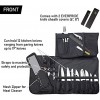 EVERPRIDE Chef Knife Roll Bag Holds 12 Knives – Contains 2 Large Zippered Pockets for Meat Cleavers and Cooking Tools – Durable Knife Case for Chefs and Culinary Students – Includes 2 Knife Guards