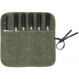 Knife Bag Knife Roll Waxed Canvas Knife Case for Chef Knife 6 Slots Travel Knife Roll Bag Suitable for Camping BBQ Culinary School.Knives not Included