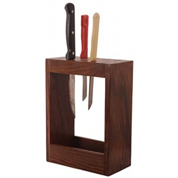 Purpledip Wooden Knife Block Stand Holder Safe Cutlery Storage Organiser: 10 Slots 11056