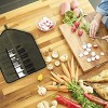 Waterproof Waxed Canvas Chef's Roll Up Knife Bag with 6 Slots Multi-Purpose Portable Essential Tool Bags Handmade and Sewn Knife Roll Storage For Culinary Student or Professional Chef HGJ17-US