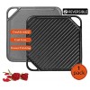 1-Piece 10.6 inch Cast Iron Griddle Plate | Reversible Square Cast Iron Grill Pan for Single burner| Double Sided Used on Open Fire & in Oven | Pre-Seasoned |Versatile Baking Cast Iron Grill