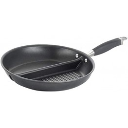 Anolon Advanced Hard Anodized Nonstick Divided Grill Griddle Pan Skillet 12.5 Inch Gray